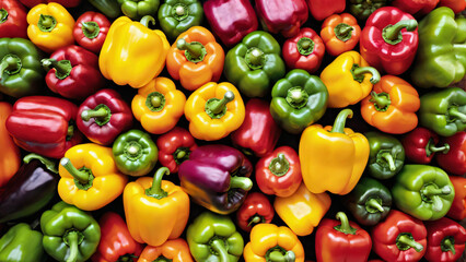 Red, yellow, and green peppers