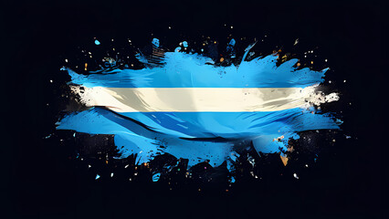 Creative Argentina flag with black background