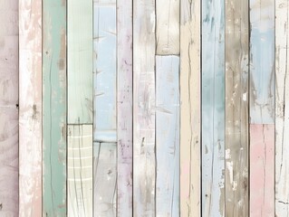 Pastel Colored Wooden Plank Wall Seamless Pattern