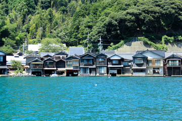 Fototapeta premium Fishing village and sea in summer of Japan