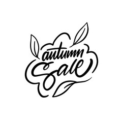 Attractive Autumn Sale Promotion featuring Decorative Leaf Elements, HandDrawn Style