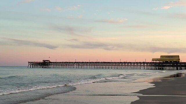 Apache Pier at sunset in Myrtle Beach South Carolina