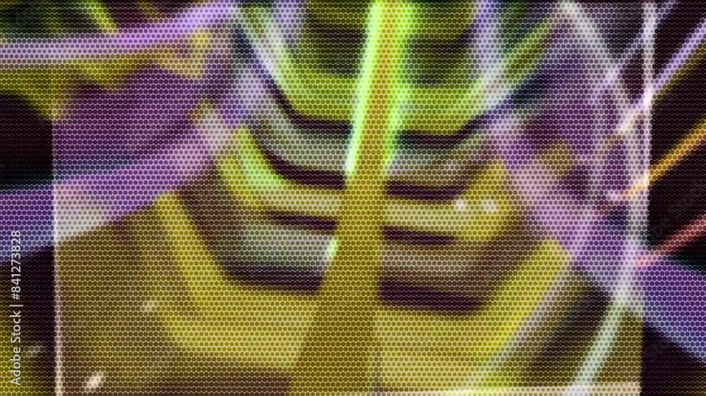 Poster motion background showing first person point of view flying through futuristic abstract digital tunn