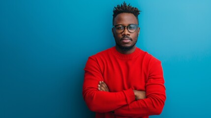 Obraz premium The man in a red sweater