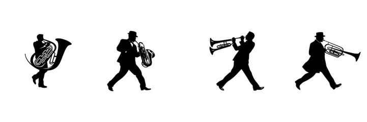 silhouettes of musician 