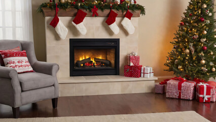 Christmas tree with fireplace