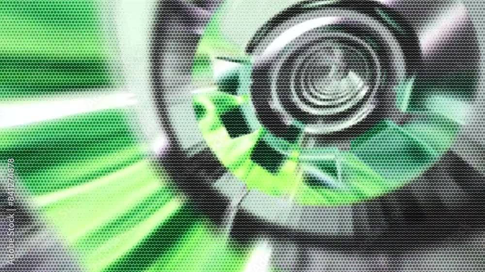 Poster motion background showing first person point of view flying through futuristic abstract digital tunn