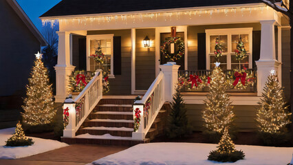 Exterior decoration of a house for Christmas
