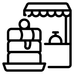 Cake icon symbol sign from modern Food court collection in line style for mobile concept and web apps design. Food and drink related vector line icon.