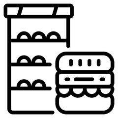 Food court icon symbol sign from modern Food court collection in line style for mobile concept and web apps design. Food and drink related vector line icon.