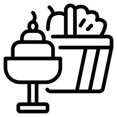 Ice cream icon symbol sign from modern Food court collection in line style for mobile concept and web apps design. Food and drink related vector line icon.
