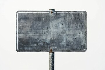 A photo of a blank metal street sign on a sunny day