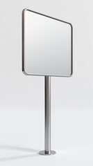 Obraz premium Blank metal street sign on a post against clear sky