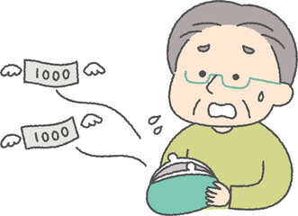 お金がなくなっていくシニア男性