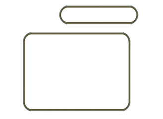 Rounded frames, made of metal pipes - on an isolated transparent background.