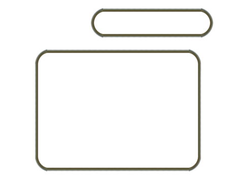 Rounded frames, made of metal pipes - on an isolated transparent background.