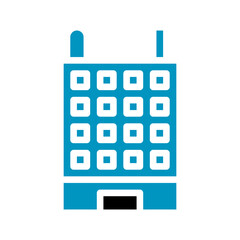 Building icon solid blue black