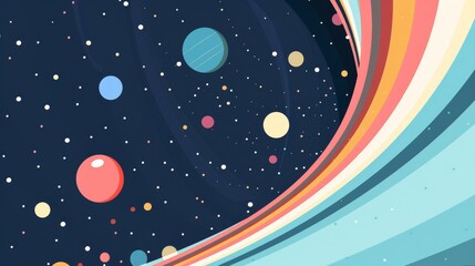 Fototapeta premium wormholes flat design side view cosmic animation Complementary Color Scheme