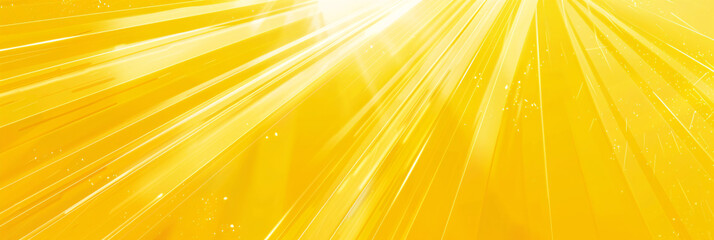 Bright yellow background with radiant sun-like rays creating cheerful atmosphere