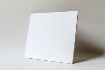 Blank White Foam Board Sign Standing Against Wall Background