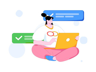 Notification announcement vector creative flat hand drawn illustration
