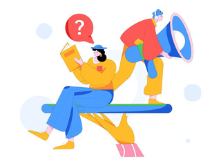 Notification announcement vector creative flat hand drawn illustration
