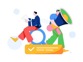 Notification announcement vector creative flat hand drawn illustration
