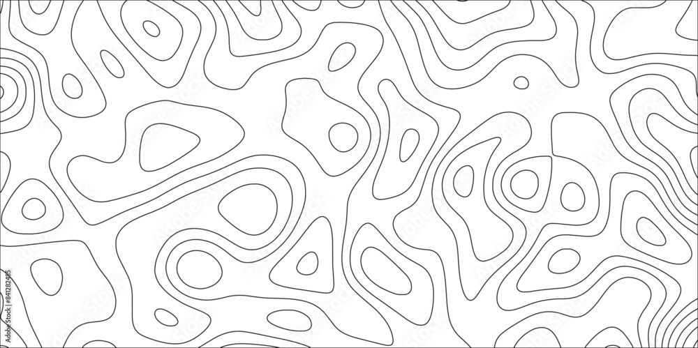 Leinwandbilder abstract topographic line map background. white curved soft lines shiny hair topographic contours te