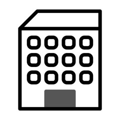 Building icon duotone grey black illustration