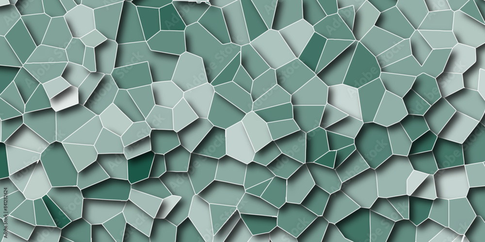 Poster quartz light gray and ash broken stained glass with 3d shapes vector vintage geometric retro tiles p
