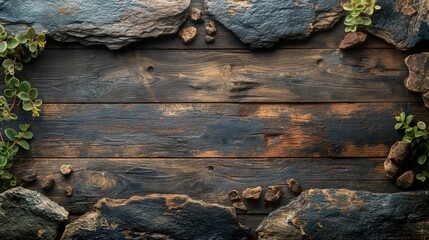 Fresh American flag on a rustic wooden background with various cuts of meat displayed on a cutting board
