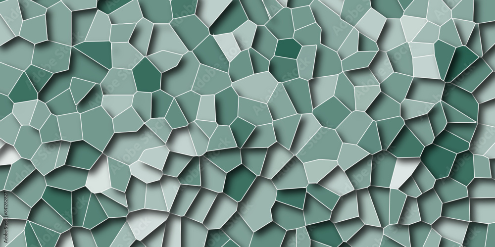Poster quartz light gray and ash broken stained glass with 3d shapes vector vintage geometric retro tiles p