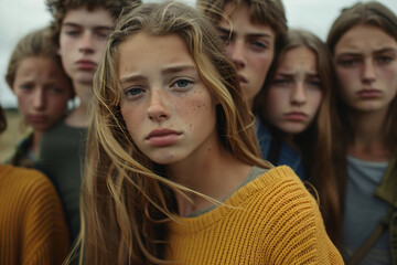 Obraz premium a group of young people standing next to each other