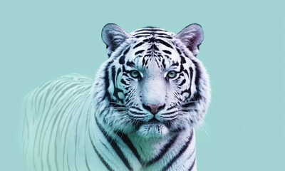 Fantasy Illustration of a wild animal tiger. Digital art style wallpaper background.