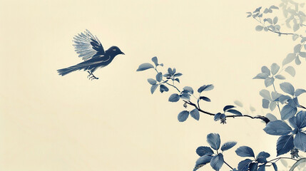 minimalist bird themed wallpaper design