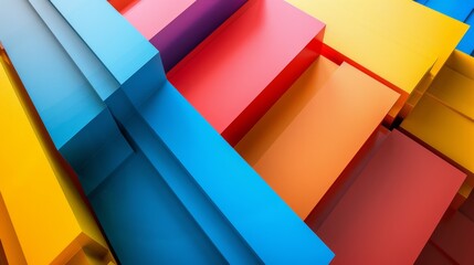 Fototapeta premium Diverse Investment Portfolio: Minimalist Bright Colors in Various Angles