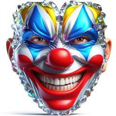 Naklejka premium Expressive faces and human masks