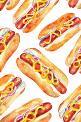 a background full of hotdogs, food background, vector illustration design, hotdog day