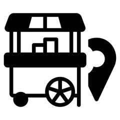 Location solid icon symbol sign from modern Food court collection in solid style for mobile concept and web apps design. Food and drink related vector line icon.