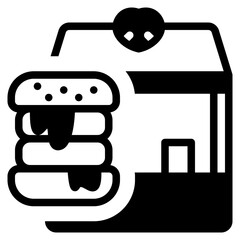 Burger solid icon symbol sign from modern Food court collection in solid style for mobile concept and web apps design. Food and drink related vector line icon.