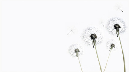 dandelion on white