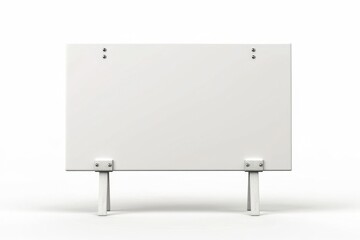 Obraz premium Blank White Yard Sign with Metal Stand in Grass Field