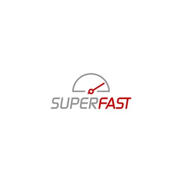Super fast speedometer icon isolated on white background