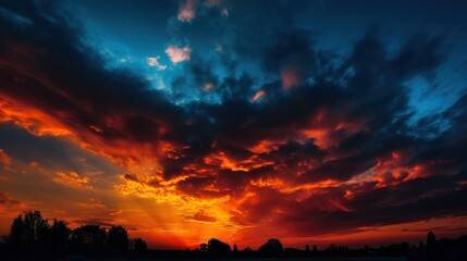 Obraz premium Colombia Independence Day, evening national colored sky background. AI generated.