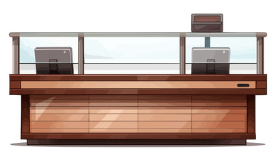 Retail Checkout Counter isolated vector style with transparent background illustration