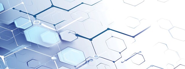 Obraz premium Abstract background with hexagons and digital connections on white background vector illustration