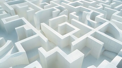 3d rendering maze in top view