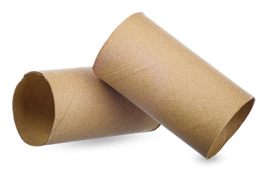 tissue paper roll core is isolated on white background