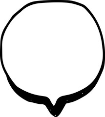 ペン画の手書き風吹き出し丸い形