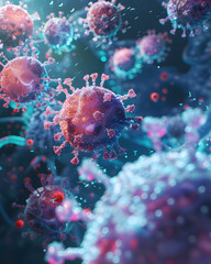 T Cells portrayed as digital avatars, their forms flickering in and out of existence as they traverse the virtual realm of the immune system